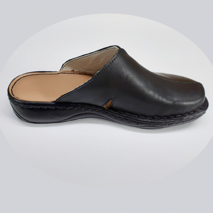 saboti dama piele inchisi in fata negru [2]