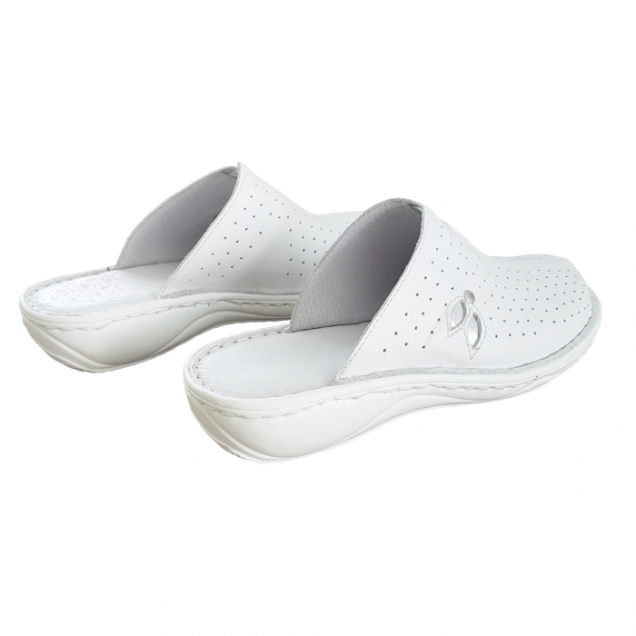 Saboti femei piele naturala 3061 alb [2]