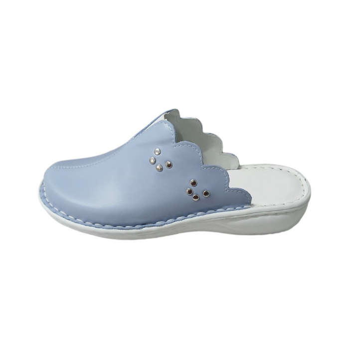 Saboti femei piele naturala 3062 azur [2]