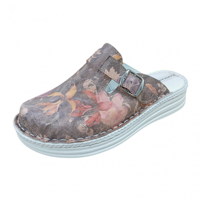 Saboti femei piele naturala 4000 floral [1]