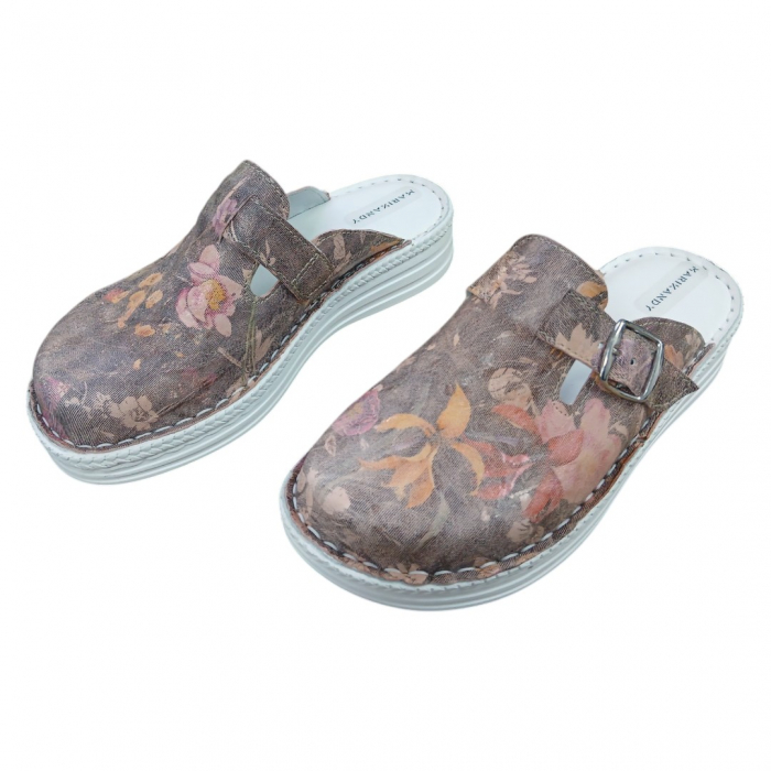 Saboti femei piele naturala 4000 floral [2]