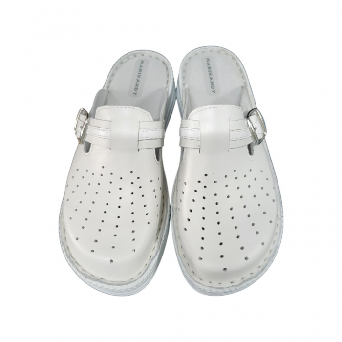 Saboti femei piele naturala 4010 alb [2]