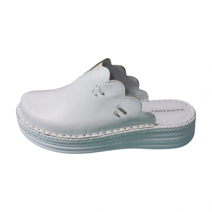 Saboti femei piele naturala 4061 alb [2]