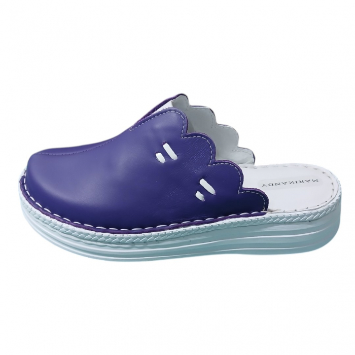 Saboti femei piele naturala 4061 mov [2]