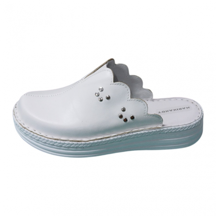 Saboti femei piele naturala 4062 alb [2]