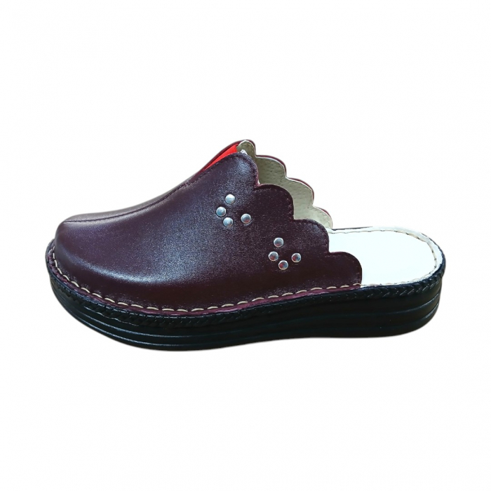 Saboti femei piele naturala 4062 bordo [2]