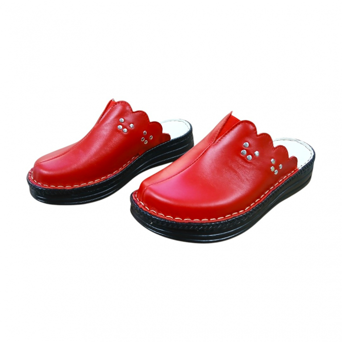 Saboti femei piele naturala 4062 rosu [3]