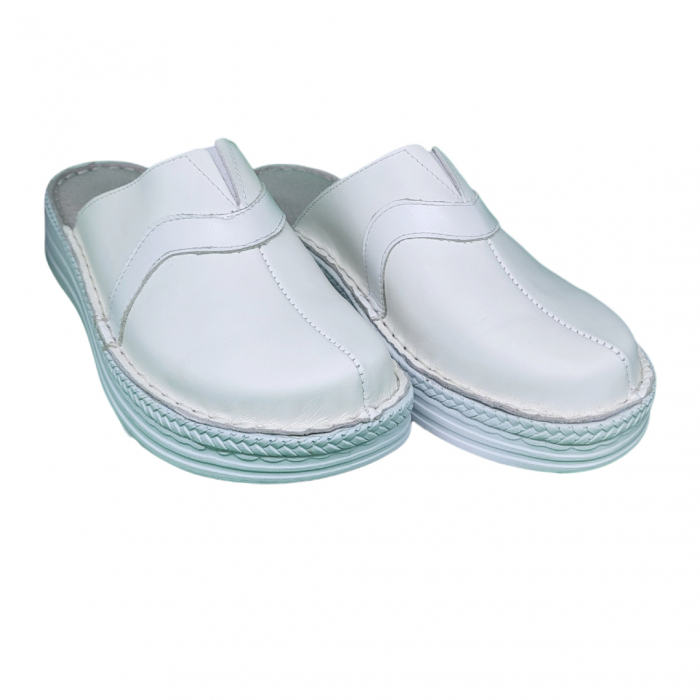 Saboti femei piele naturala 4306 alb [3]