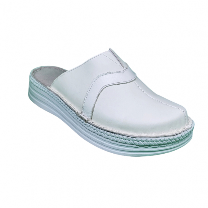 Saboti femei piele naturala 4306 alb [2]