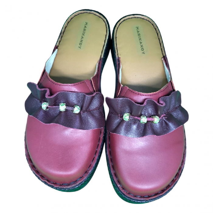 Saboti femei piele naturala 4505 bordo [2]