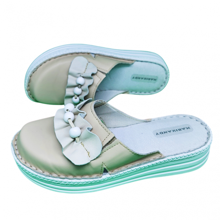 Saboti femei piele naturala 4505 crem [2]