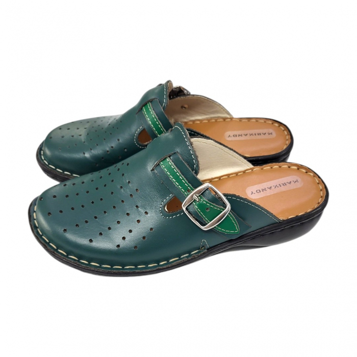 Saboti femei piele naturala 7008 verde [2]