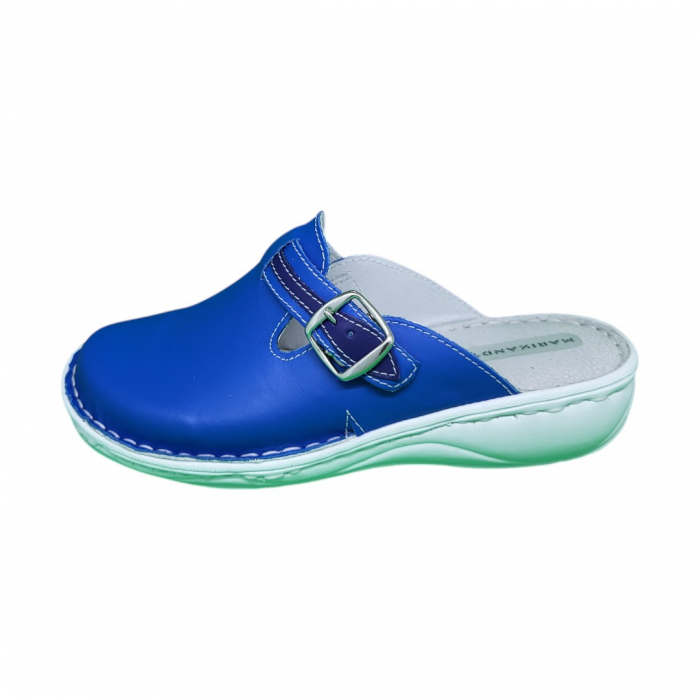 Saboti femei piele naturala 7080 albastru [1]