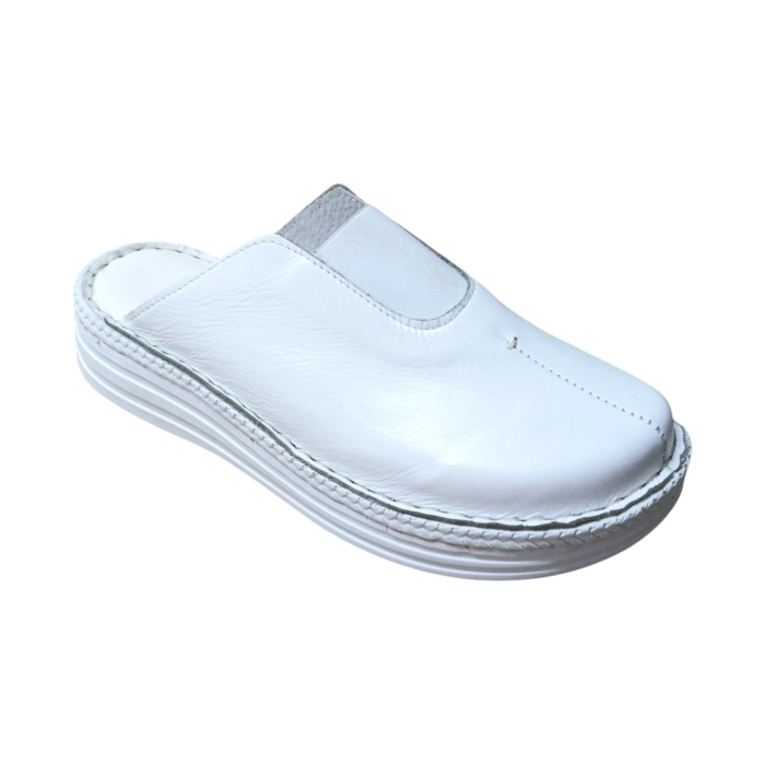 Saboti femei piele pentru picior lat 4005 alb [2]