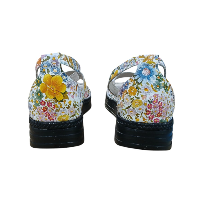 Sandale damă din piele cu baretă și imprimeu floral-Regina [4]