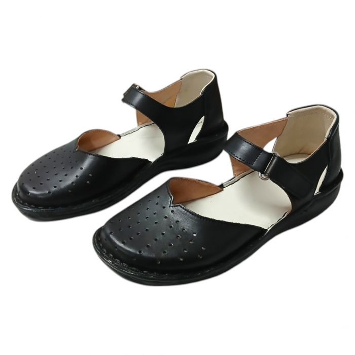 Sandale dama negru piele perforata Ana [2]