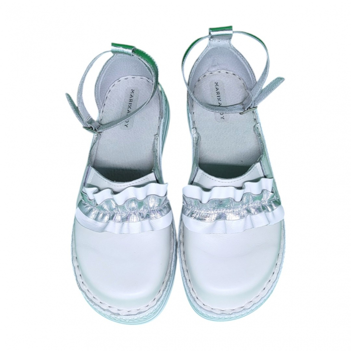 Sandale femei piele naturala Fanny duo alb [3]