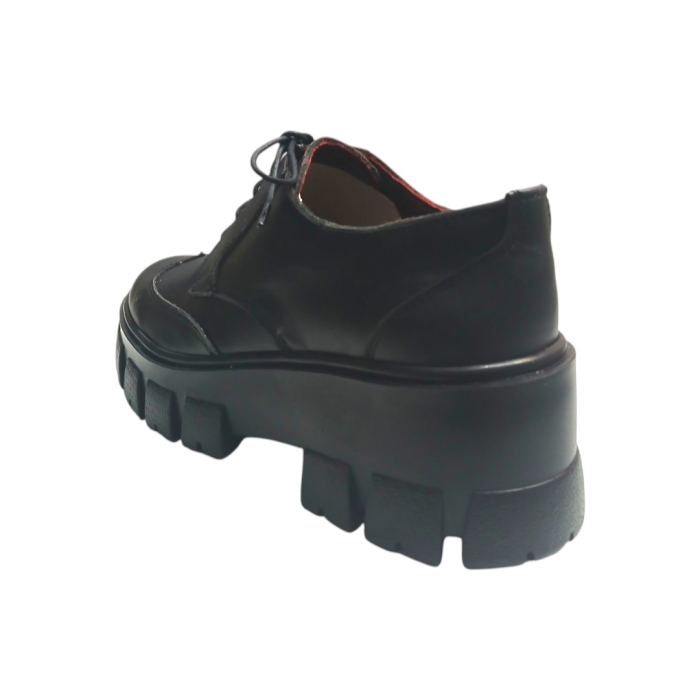 Siena Pantofi Damă cu Șiret din Piele Naturală Negru [3]
