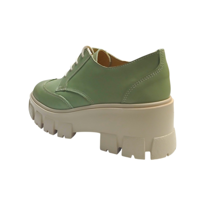 Siena Pantofi Damă cu Șiret din Piele Naturală Verde-fistic [3]