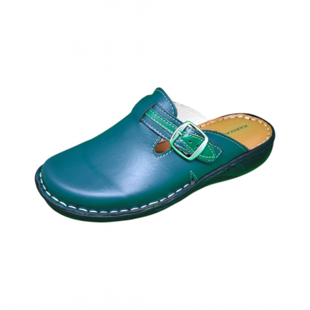 Saboti  Dama din piele hand made - Saboti femei piele naturala 7080 verde