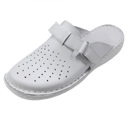 Saboti  Dama din piele hand made - Saboti dama piele naturala 7002-alb