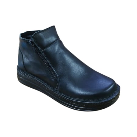 Ghete si cizme dama - Ghete dama cu fermoar piele naturala 301 negru