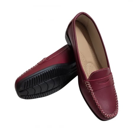 Mocasini dama piele naturala bordo [1]