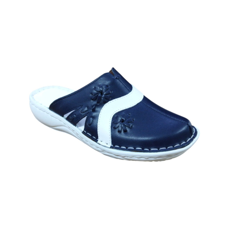 Saboti  Dama din piele hand made - Oferta 7114 albastru-Stoc Limitat