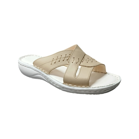 Saboti  Dama din piele hand made - Oferta 715 crem Stoc Limitat