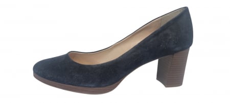 Pantofi dama din piele naturala - pantof cu toc patrat de  dama