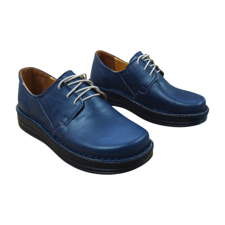 Pantofi dama piele cu siret 9100 albastru [2]