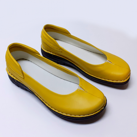 Pantofi femei piele naturala Andrea galben [1]