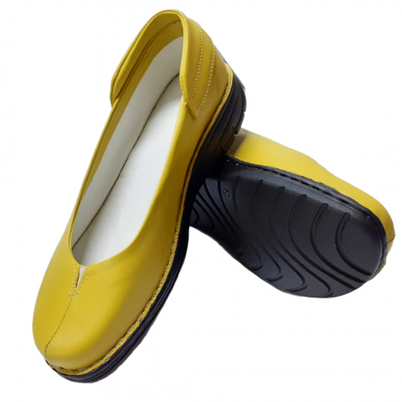 Pantofi dama din piele naturala - Pantofi femei piele naturala Andrea galben