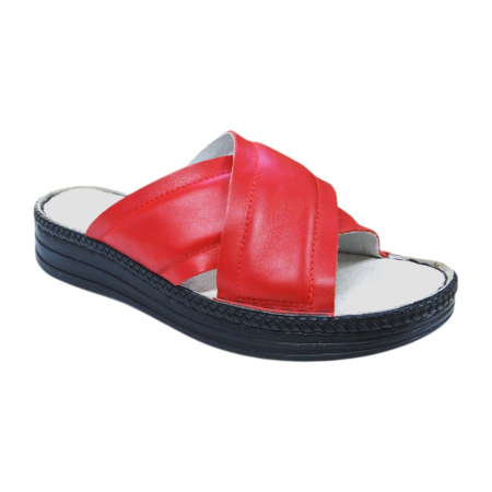 Papuci Dama din Piele Naturală - Papuci Damă din Piele Naturală Soft-touch rosu