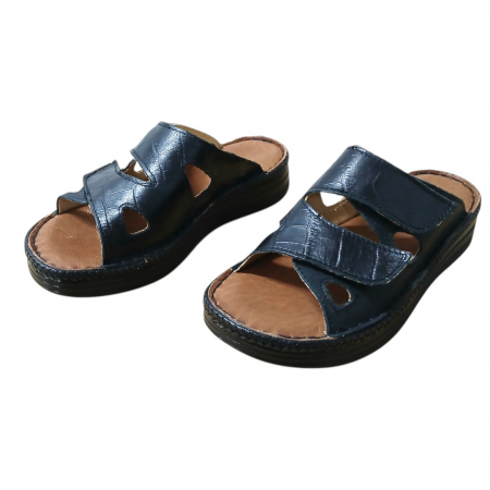 Papuci femei piele naturala 430 negru croco [2]