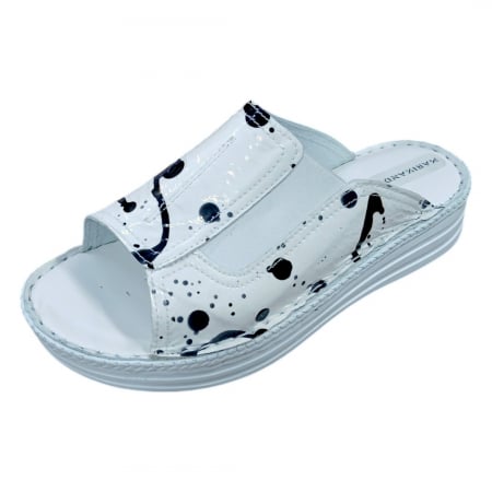 Papuci femei din piele naturală - Papuci femei piele naturala 432 dalmatian