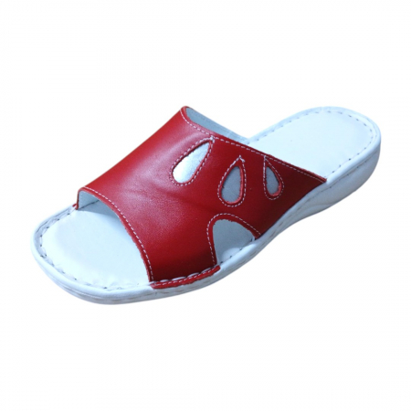 Papuci femei din piele naturală - Papuci femei piele naturala 451 rosu