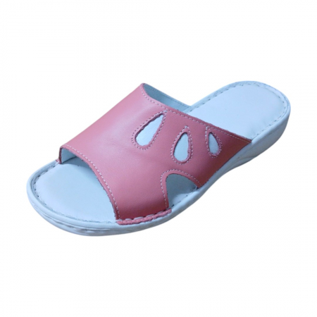 Papuci femei din piele naturală - Papuci femei piele naturala 451 roz
