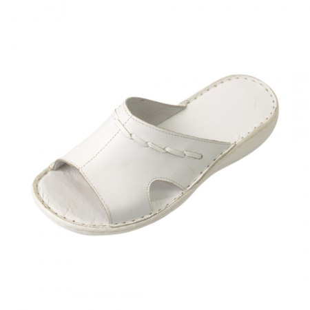 Papuci femei din piele naturală - Papuci femei piele naturala 700 alb