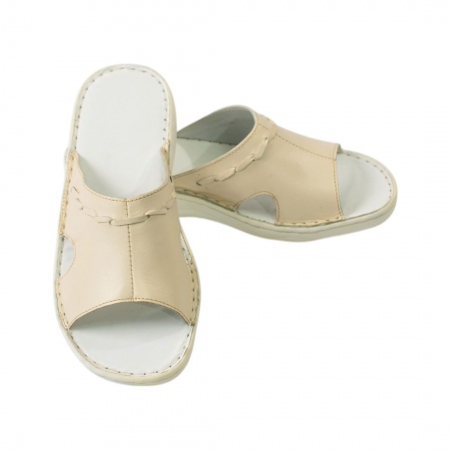 Papuci femei piele naturala 700 crem [1]