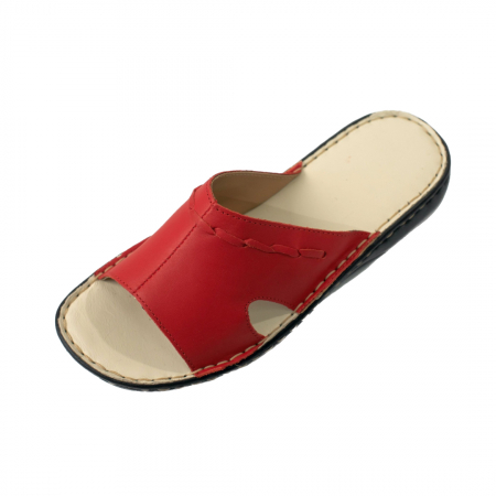 Papuci femei din piele naturală - Papuci femei piele naturala 700 rosu