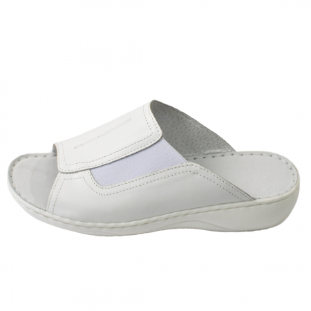Papuci femei piele naturala 732 alb [1]