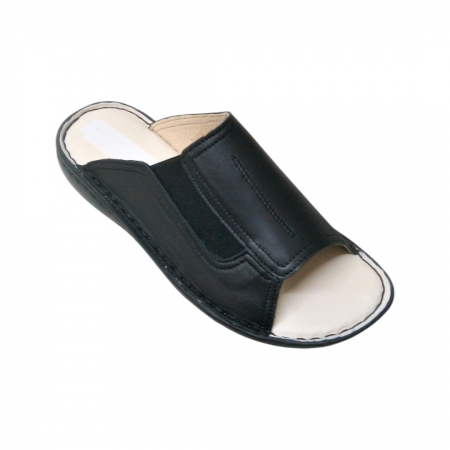 Papuci femei din piele naturală - Papuci femei piele naturala 732 negru