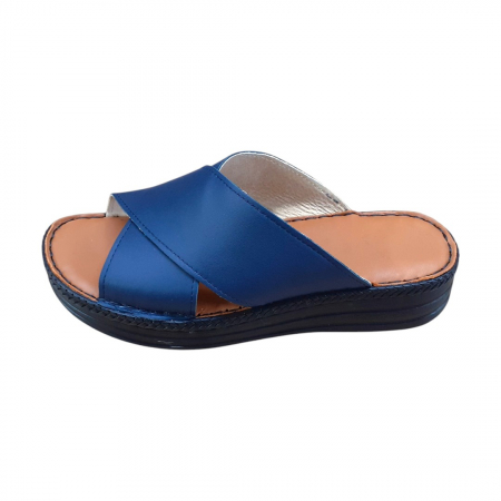 Papuci femei piele naturala 955 albastru [1]
