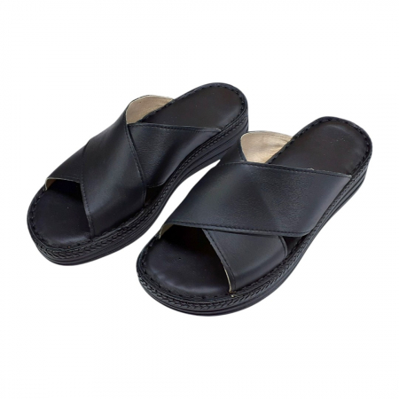 Papuci femei piele naturala 955 negru [1]
