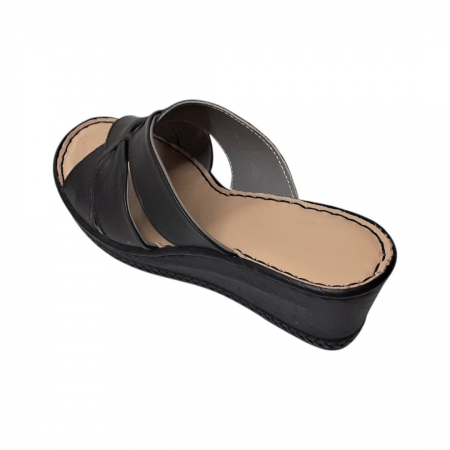 Papuci femei piele talpa ortopedica 620 negru [1]