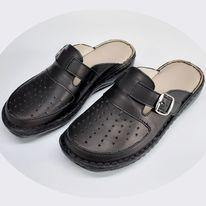 Saboti  Dama din piele hand made - saboti dama piele inchisi in fata negru