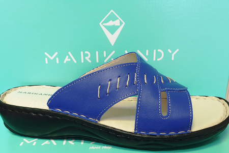 Saboti  Dama din piele hand made - Saboti dama piele naturala albastru