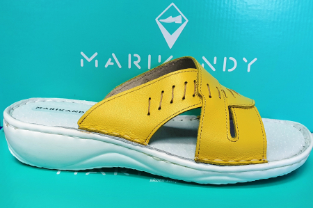 Saboti  Dama din piele hand made - Saboti dama piele naturala galbeni