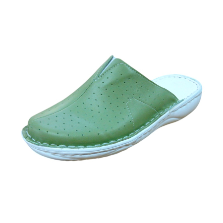 Saboti  Dama din piele hand made - Saboti dama medicinali piele naturala 3060 fistic